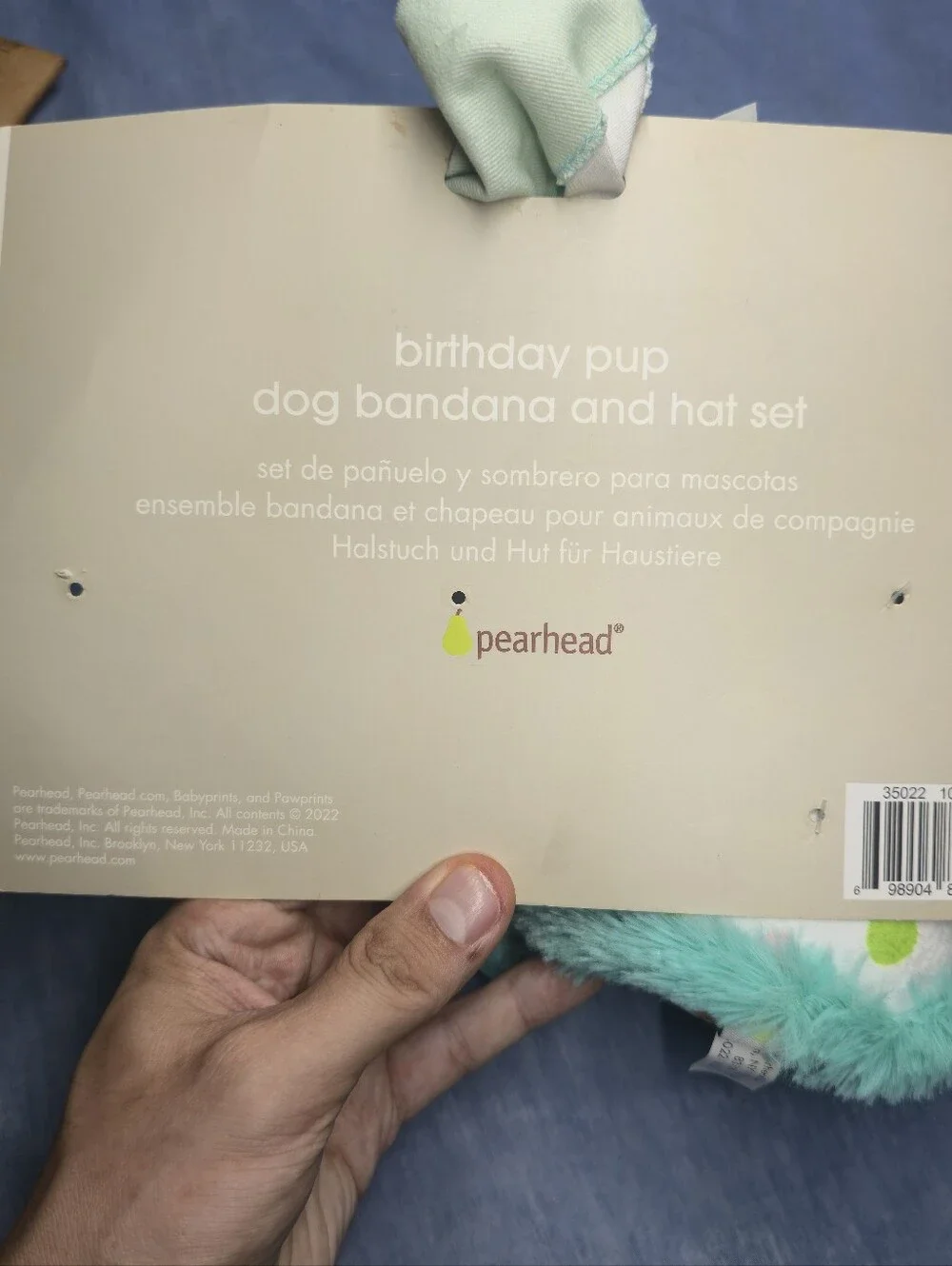 Pearhead Pet Happy Barkday Bandana and Party Hat Birthday Set for Dogs, Small/